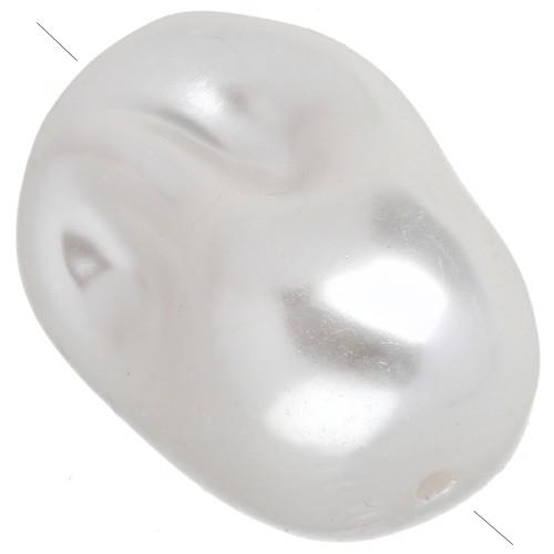 Irregular 26x18 mm imitation freshwater bead - Pearly white x1