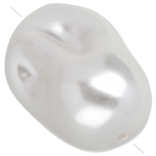 Irregular 26x18 mm imitation freshwater bead - Pearly white x1