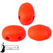 Opaque White - Samos® Glass Beads by Puca® 5x7 mm - Neon Coral x10g Samos® Glass Beads by Puca® 5x7 mm - Neon Coral x10g