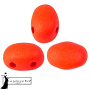 Samos® Glass Beads by Puca® 5x7 mm - Neon Coral x10g