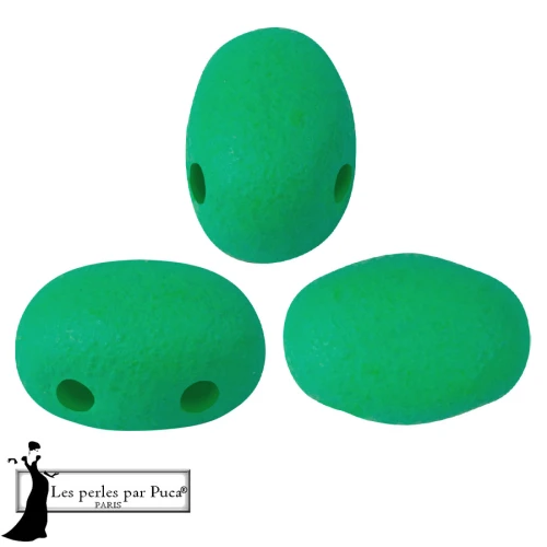 Samos® Glass Beads by Puca® 5x7 mm - Neon Dark Green x10g
