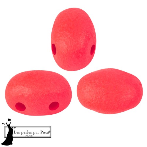 Samos® Glass Beads by Puca® 5x7 mm - Neon Red x10g