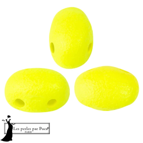 Samos® Glass Beads by Puca® 5x7 mm - Neon Yellow x10g