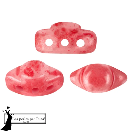 Volos® Glass Beads by Puca® 4x8 mm - Mishmash Dark Peach x10g