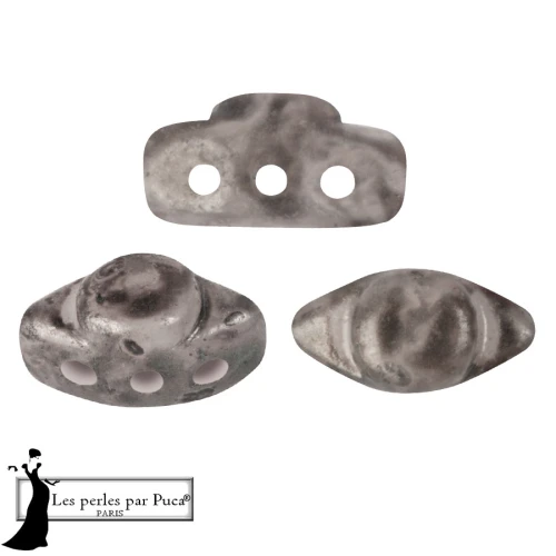 Volos® Glass Beads by Puca® 4x8 mm - Mishmash Taupe x10g