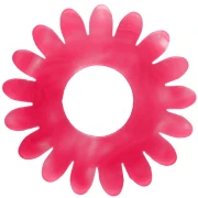 20 mm Acetate Daisy Flower Pendant - Neon Pink Marble x1