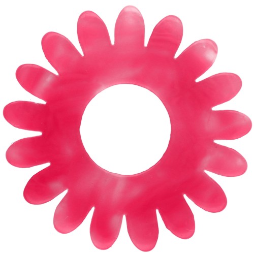20 mm Acetate Daisy Flower Pendant - Neon Pink Marble x1
