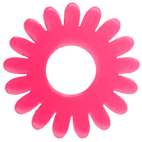 20 mm daisy flower pendant made of clear acetate - Fuchsia x1