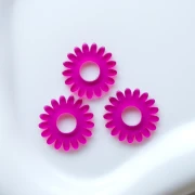 20 mm daisy flower pendant made of clear acetate - Fuchsia x1