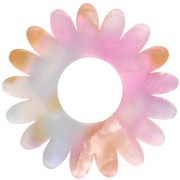 Pink - 20 mm Acetate Daisy Flower Pendant - Marbled Pink - Ochre - Ivory - Blue-Gray 20 mm Acetate Daisy Flower Pendant - Marbled Pink - Ochre - Ivory - Blue-Gray