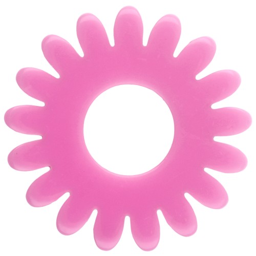 20 mm Opaque Acrylic Daisy Flower Pendant - Pink x1