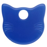 Transparent acrylic cat head charm, 14.5 x 15.5 mm - Royal Blue x1