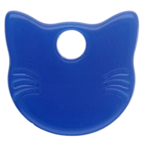 Transparent acrylic cat head charm, 14.5 x 15.5 mm - Royal Blue x1