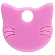 Pink - Cat-Head Charm, 14.5 x 15.5 mm, Opaque Acrylic - Pink x1 Cat-Head Charm, 14.5 x 15.5 mm, Opaque Acrylic - Pink x1