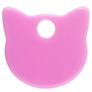 Cat-Head Charm, 14.5 x 15.5 mm, Opaque Acrylic - Pink x1