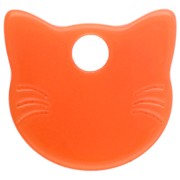Cat-Head Charm, 14.5 x 15.5 mm, made of translucent acrylic - Orange x1