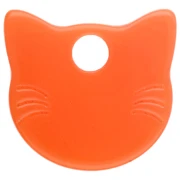 Cat-Head Charm, 14.5 x 15.5 mm, made of translucent acrylic - Orange x1