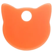 Cat-Head Charm, 14.5 x 15.5 mm, made of translucent acrylic - Orange x1