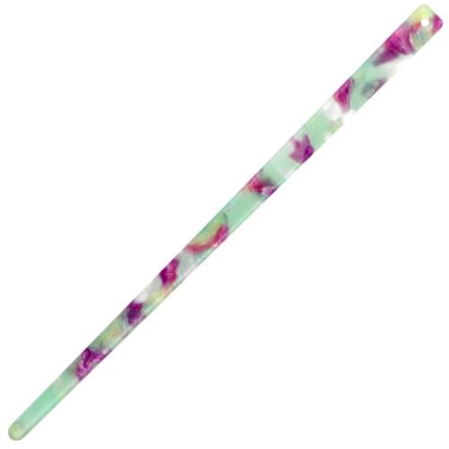Hairpin, 170x9 mm, with hole - Tortoiseshell - Mint - Fuchsia x1