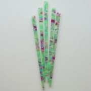 Hairpin, 170x9 mm, with hole - Tortoiseshell - Mint - Fuchsia x1