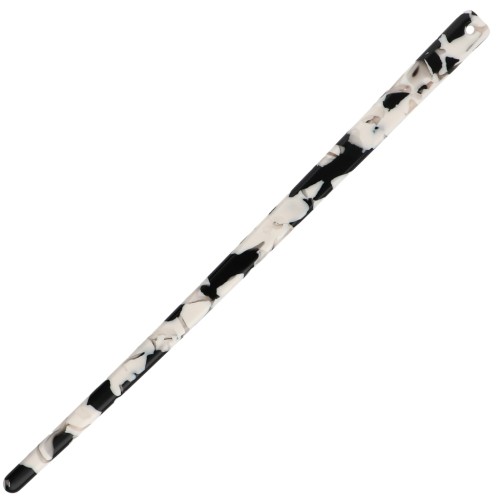 Hairpin with a hole - Tortoiseshell - Black - Beige x1