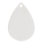22x15 mm acetate teardrop pendant - polka dot pattern - White - Black x1