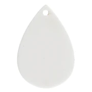 22x15 mm acetate teardrop pendant - polka dot pattern - White - Black x1