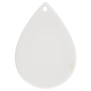31x22 mm acetate teardrop pendant - polka dot pattern - White - Black x1