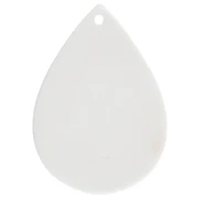 31x22 mm acetate teardrop pendant - polka dot pattern - White - Black x1