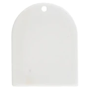 25x20 mm acetate arch-shaped pendant - polka dot pattern - White - Black x1