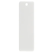 27x8 mm rectangular acetate pendant - polka dot pattern - White - Black x1