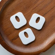 21 mm square hollow acetate pendant - White x1