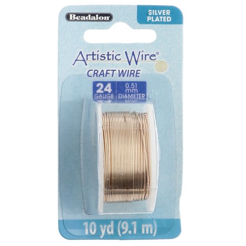 Artistic Wire Copper Wire 0.51 mm - Tarnish-Resistant Gold-Plated Silver x9.1 m