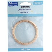 Artistic Wire 1.3mm Copper Wire - Tarnish-Resistant Gold-Plated Silver x3.1m