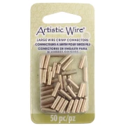 Setting Connectors for Heavy-Gauge Wire (2.05 mm) - Unplated Brass, Pack of 50