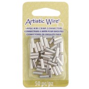 Silver Plated - Crimp-On Connector Tubes for Thick Wires (2.05 mm), Silver-Plated to Prevent Tarnishing, Pack of 50 Crimp-On Connector Tubes for Thick Wires (2.05 mm), Silver-Plated to Prevent Tarnishing, Pack of 50