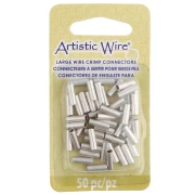 Crimp-On Connector Tubes for Thick Wires (2.05 mm), Silver-Plated to Prevent Tarnishing, Pack of 50