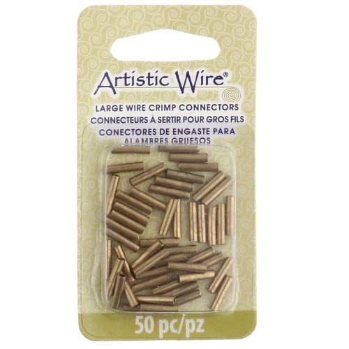 Crimp Connectors for 1.63 mm Wires - Unplated Brass (50-Pack)