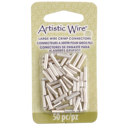 Crimp-On Connector Tubes for 1.63 mm Wires - Silver-Plated, Tarnish-Resistant (50-Pack)