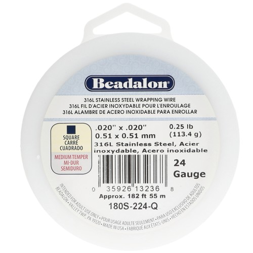 0.51 mm Square Wire - 316L Stainless Steel x 55 m