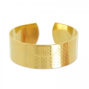 Brass bracelet base fish scale pattern 20 mm fine Gold plated x1|raw }}