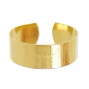 Brass bracelet base fish scale pattern 20 mm fine Gold plated x1