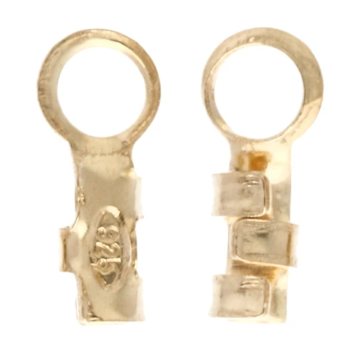 Mini crimp ends, 0.5–0.9 mm - 925 Sterling Silver fine gold plated (Set of 6)