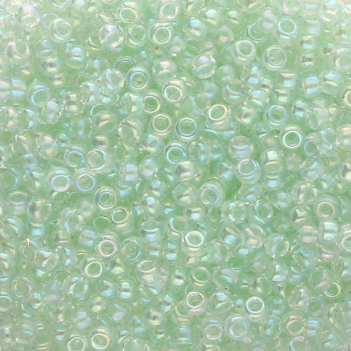 Miyuki 11/0 Seed beads 271 - Light Mint Green Lined Crystal AB x8g
