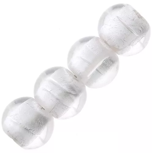 Silver foil rounds 11mm Crystal x4