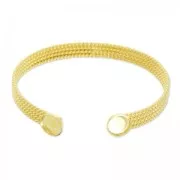 Brass Bracelet with 2 setting for 8mm cabs fine Gold plated x1