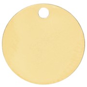 10 mm Engravable Sequins - 0.4 mm thick - Fine gold plated 925 Sterling Silver x1