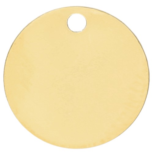 10 mm Engravable Sequins - 0.4 mm thick - Fine gold plated 925 Sterling Silver x1