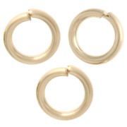 Open rings, 6x1 mm - 3-micron gold-plated x6