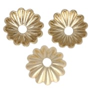 6 mm Flower-Shaped Beads Caps - 3-micron Gold-Plated x4